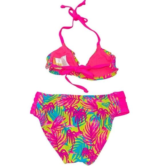 Roxy Kids Swim Set Bikini Girls Size 7 - Picture 3 of 4
